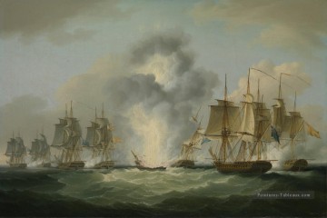 Quatre frégates capturant des trésors espagnols en 1804 par Francis Sartorius Batailles navales Peinture à l'huile